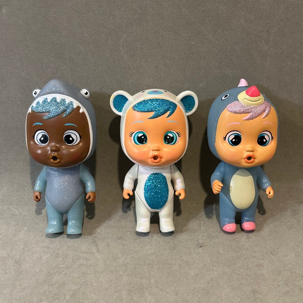 IMC Toys Cry‎ Babies Magic Tears Doll Lot Shark Polar Bear Narwhal Figures 3pc